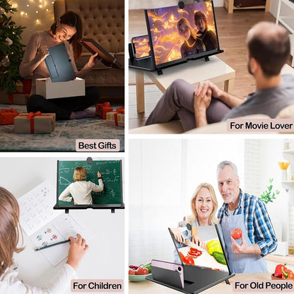 Smartphone Magnifier Stand, 14" 3D HD Cell Phone Magnifying Projector for Movies, Videos, and Gaming, Foldable Phone Stand With Screen Amplifier - kavyachic